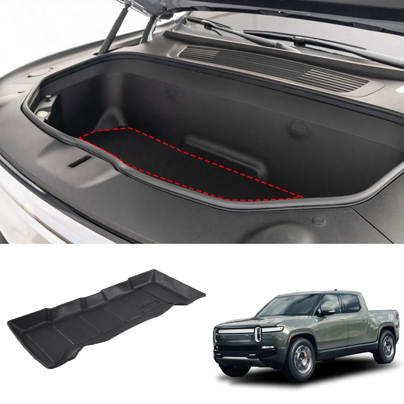 For Rivian R1T R1S 2022 2023 Accessories All Weather Upgrade Upper Layer TPE Front Cargo Liner Trunk Mat Front Trunk Mat