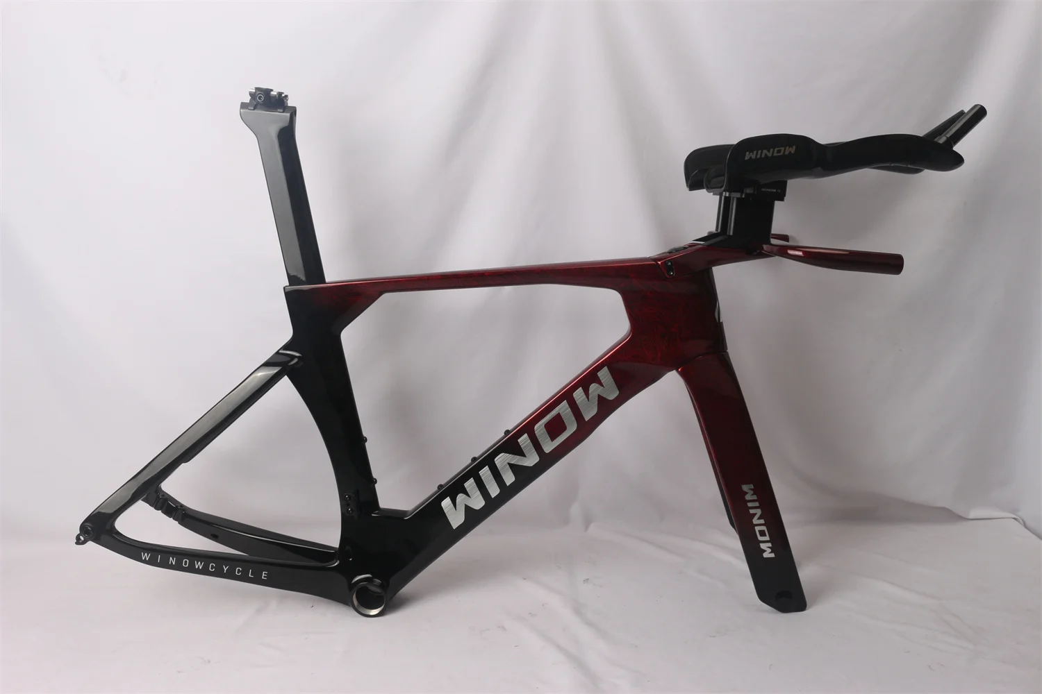 جديد كامل الكربون TT إطار دراجة هوائية القرص الكربون الإطار سباق الدراجات الترياتلون الوقت محاكمة ألياف الكربون دراجة الإطار TT بار #2