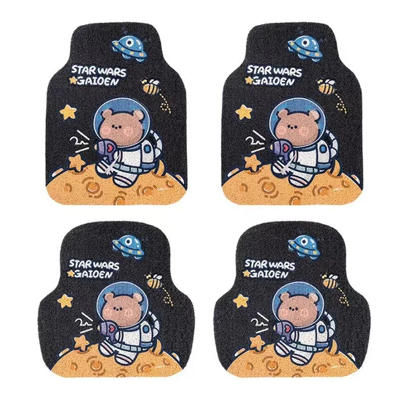 Universal Car Foot Mat Easy To Clean Vehicle Mat Floor Pedal Mat Can Cut Fashion Cartoon Car Ground Mat Specialized for Vehicle