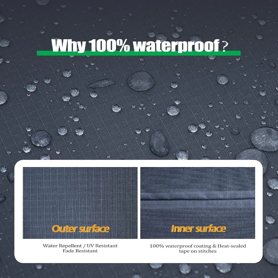 أغطية أثاث الفناء الكبيرة المصنوعة من نسيج مقاوم للماء ومضاد للأشعة فوق البنفسجية للاستخدام الخارجي في أسطح الحدائق والباحات