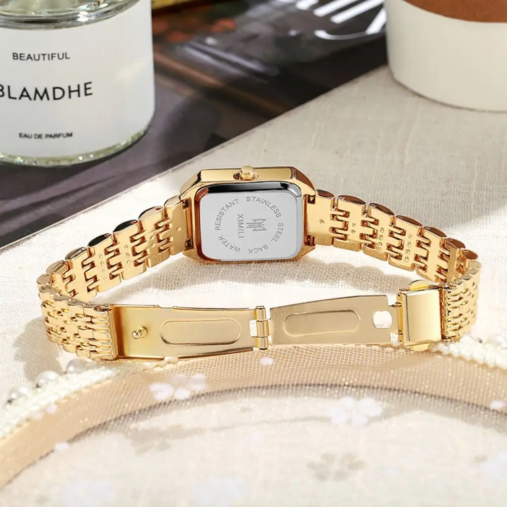 Hot Stainless Steel Quartz Watches Quartz Square Women Wristwatch Simple Luxury Gift Strap Watch Women
