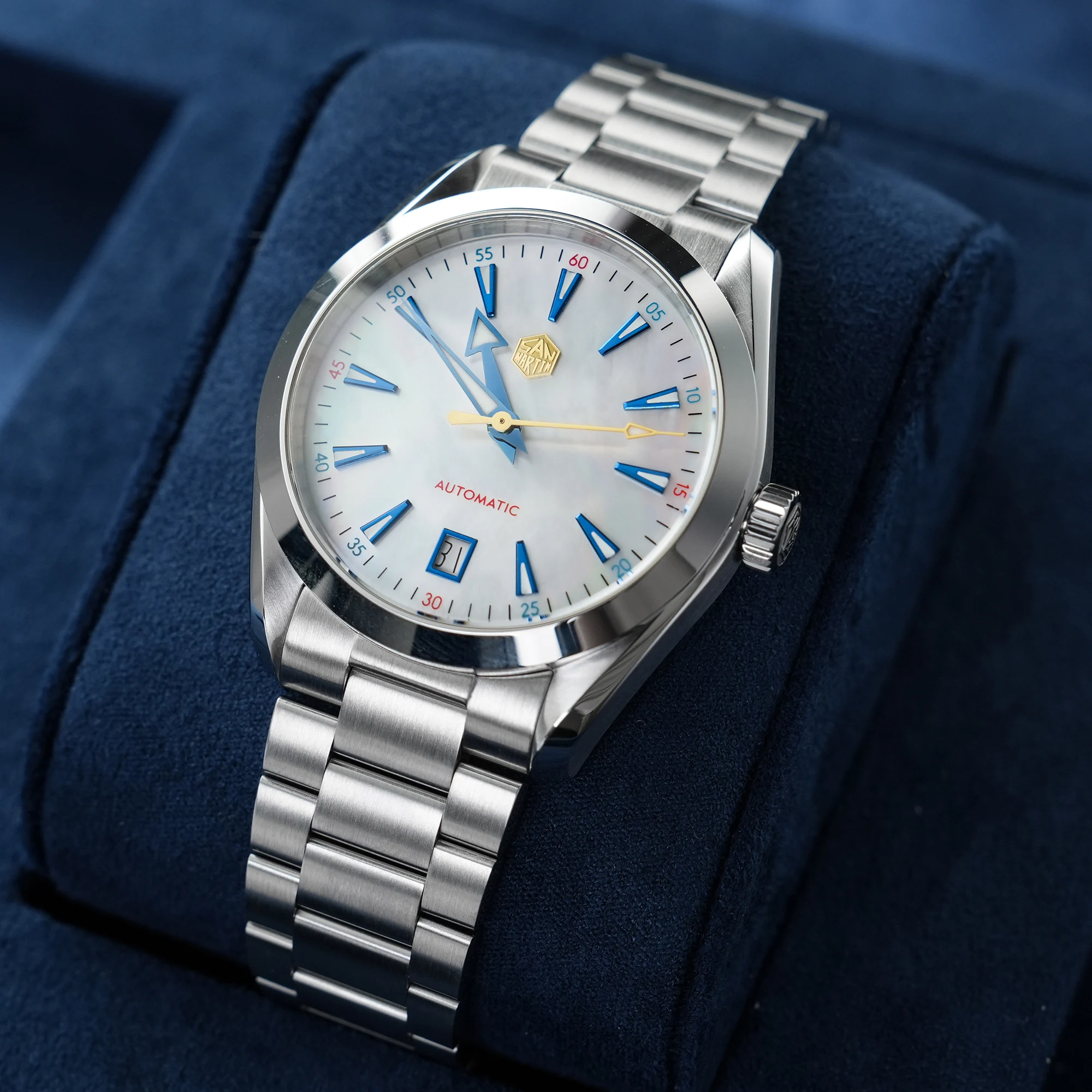 サンマーティン 38mm クロノメーター メンズウォッチ SN0113CW V2