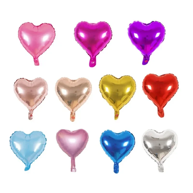 5pcs/10 inch Aluminum Film Balloon Wedding Birthday Party Welcome Baby Decoration Heart shaped Love Holiday Decoration Balloon