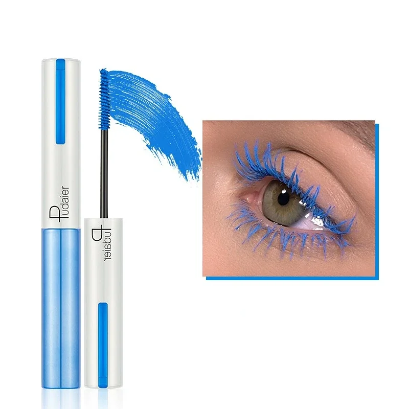 Waterproof Silk Fiber Mascara, 3D Extensão dos Cílios, grosso alongamento Eye Lashes, cosméticos, 9 cores, 5D