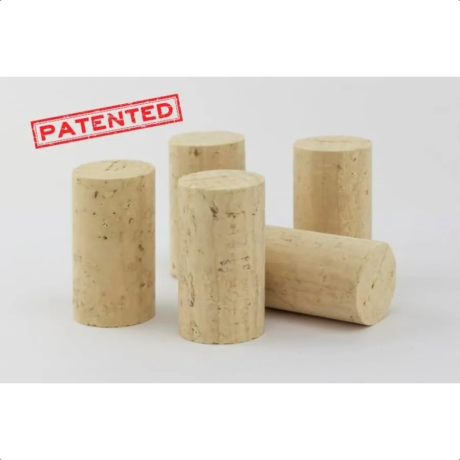 100 فلين نبيذ طبيعي # 9 44 × 24 15 16 بوصة قطرها 1 3 4 بوصة طول (R) حاصل على براءة اختراع (غير فلين متكتل) للشيخوخة المناسبة المصنوعة في #2