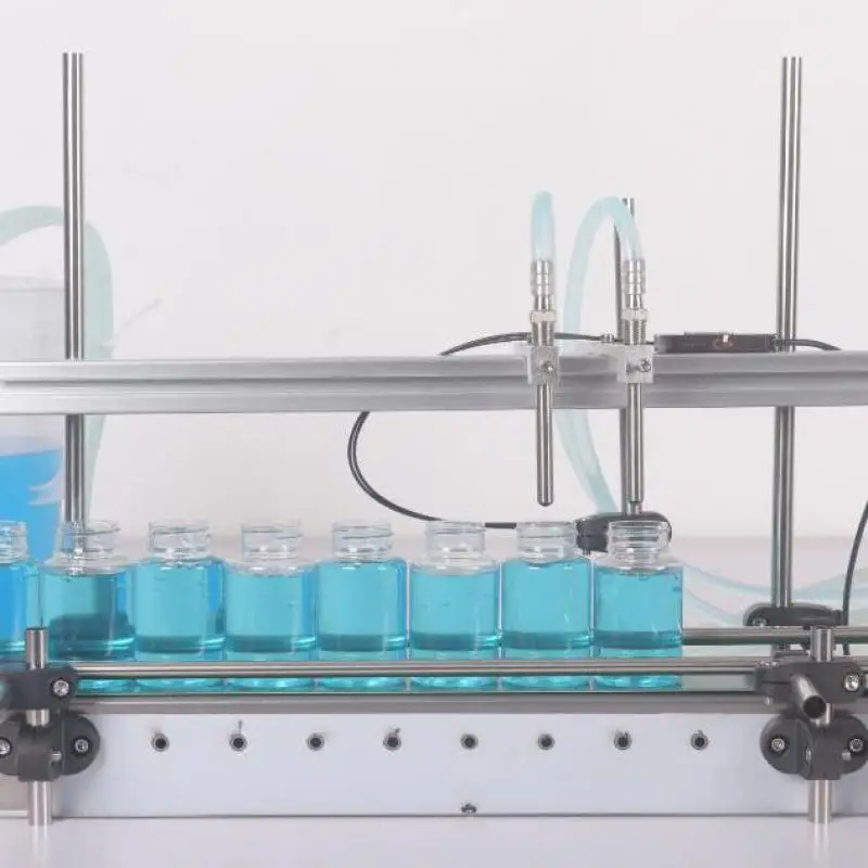 Máquina de enchimento automática, bomba de diafragma de cabeça dupla, enchimento de líquido com correia transportadora de 1.2m ou 60cm, garrafa, bebida de água