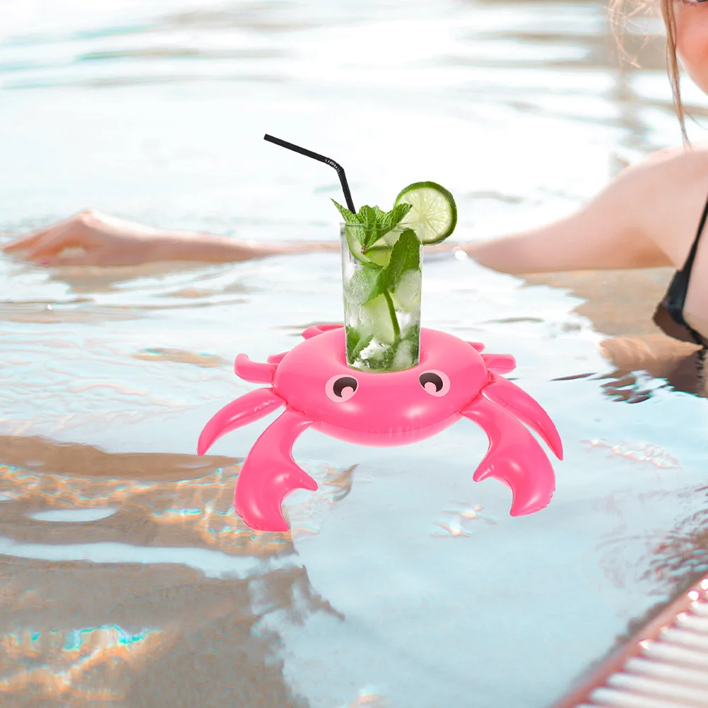 2 قطعة حامل مشروبات قابل للنفخ صينية عائمة لحفلات حمام السباحة مع تصميم فريد من نوعه حامل مشروبات حمام السباحة حامل أكواب عائمة #5