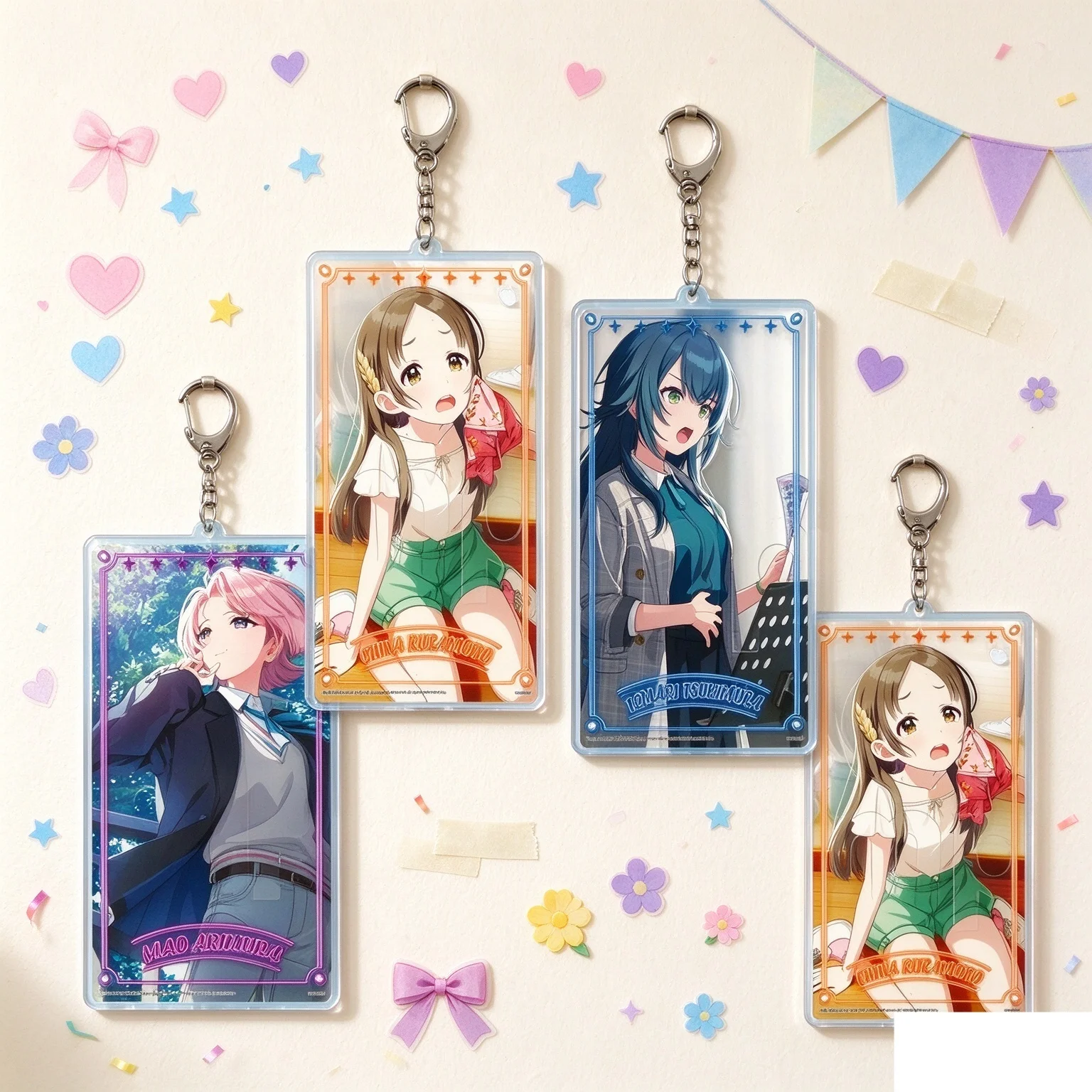 HOT 6cm Souvenir Anime  Gakuen IDOLM@STER Display Anime Keychain Goods Desk Decoration Ornament Acrylic Stand Figure Accesorios