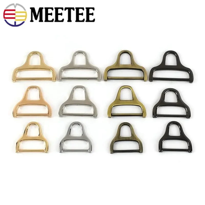 5/10Pcs Meetee 25-38mm Metal Triangle Ring Buckle Side Clip Adjust Hook Bags Strap Hanger Connector Clasp DIY Hardware Accessory