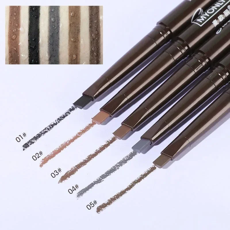 5 Colors Eyebrow Cosmetics Pencil Waterproof Double-headed Eyebrow Tattoo Natural Long Lasting Makeup Paint Eyebrow Pencil