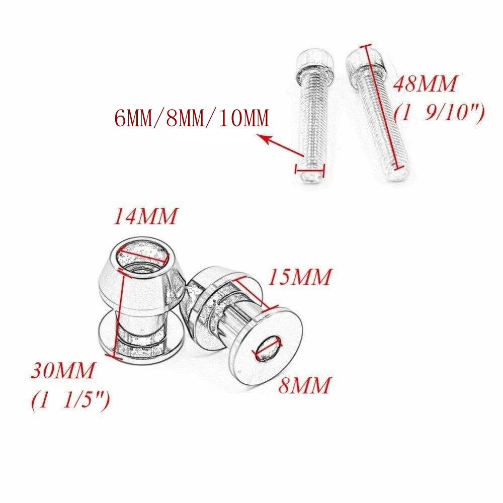 M6/8/10 Motorcycle Universal Swingarm Spools Slider Bobbins Stand Screw Bolt Nut For Honda Suzuki Kawasaki Yamaha Ducati Triumph