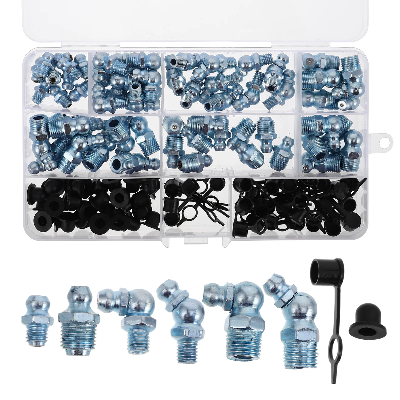 

120Pcs Automotive Grease Fitting Kit Various Sizes Durable Construction Easy Installation Car Machinery Protection
