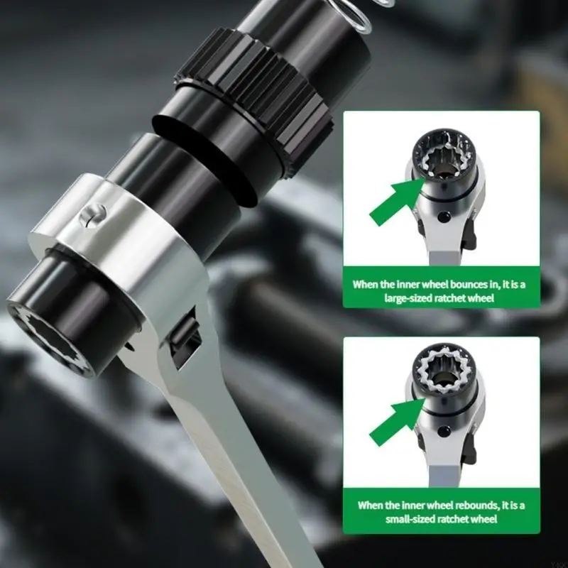 Multisize Ratcheting -Schraubenschlüssel -Doppel -Design -Design für Mechanik -DIY -Projekte Y4QC