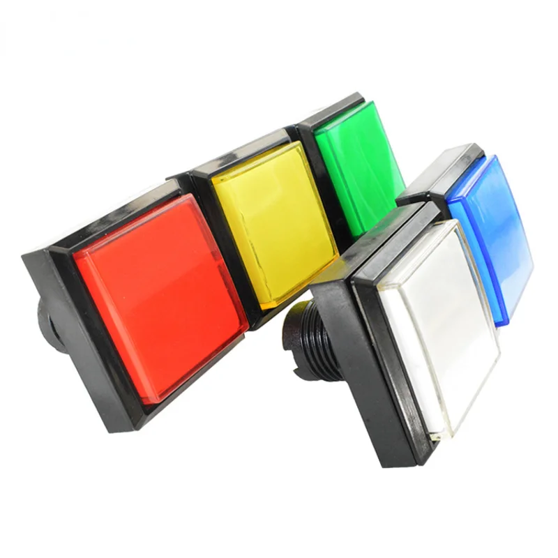 51*51mm Square Lighted Buttons Illuminated Push Button with Micro Switch for Arcade Music Game Machine 5 Colors