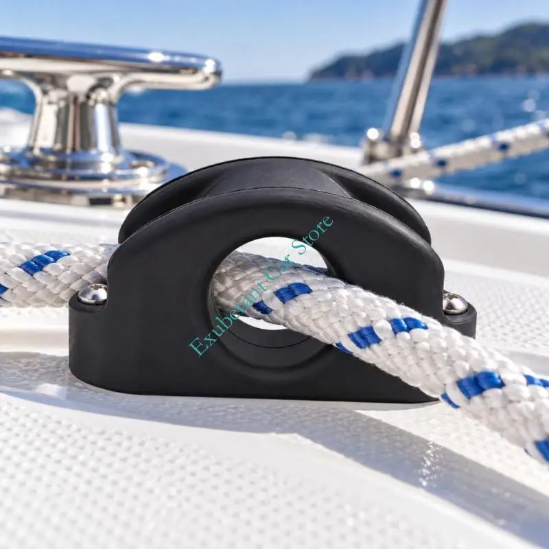 13mm Marine Rope Fairlead with Rounded Central Guide Opening and Nylon Body for Organized Line Guidance on Boat Decks