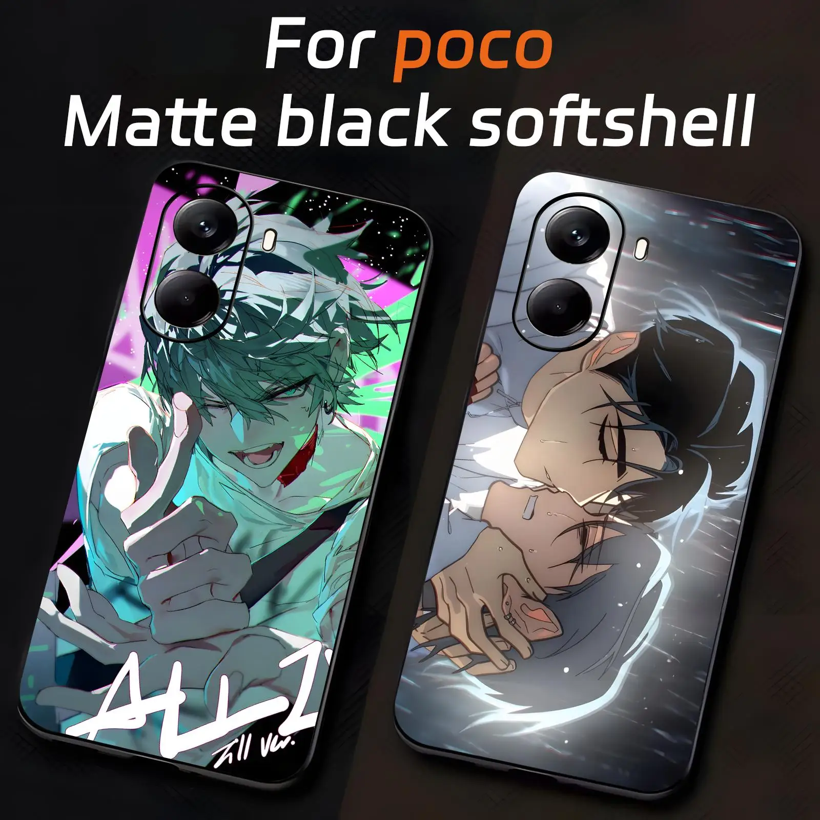 Funda para teléfono con diseño de anime y alienígenas, compatible con Xiaomi POCO M8, M7, M6, X8, X7, X6, F9, F8, F7, F6 Pro 5G. Funda blanda de color negro, resistente a golpes.