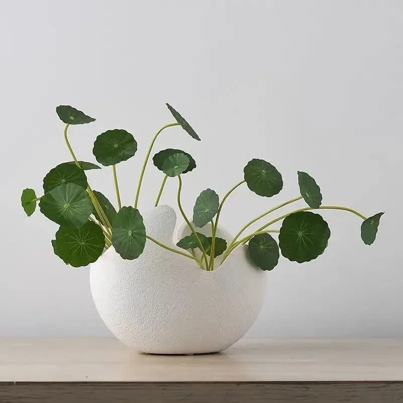 for Ceramic Vase Creative Modern Fashion White Eggshell Flower Insert Home Decoration Ornament Manufacturer Wholesale