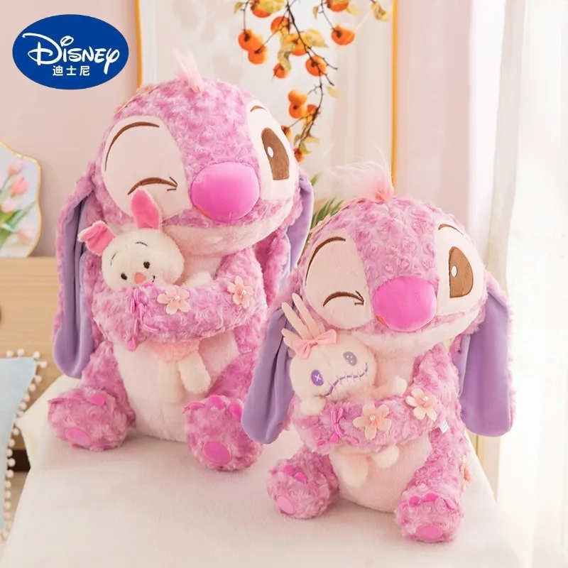 45/60/70cm Big Size Cherry Blossom Stitch Kawaii Anime Plush Stuffed Doll Disney Cartoon Plushs Children's Pillow Holiday Gifts