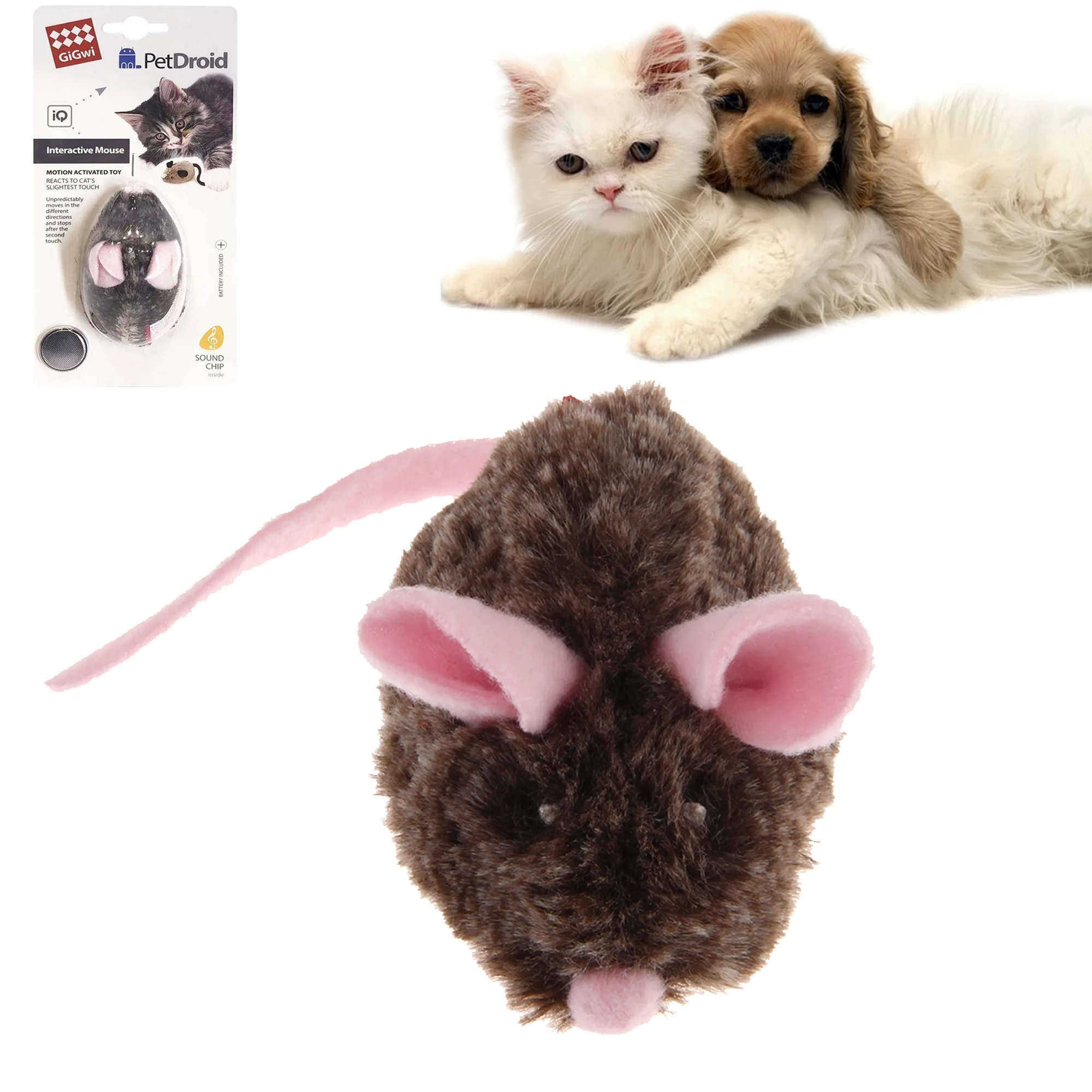 Vealind GiGwi Interactive Cat Toys Auto Moving Mice with Lifelike Squeaky Sound Mouse Toy