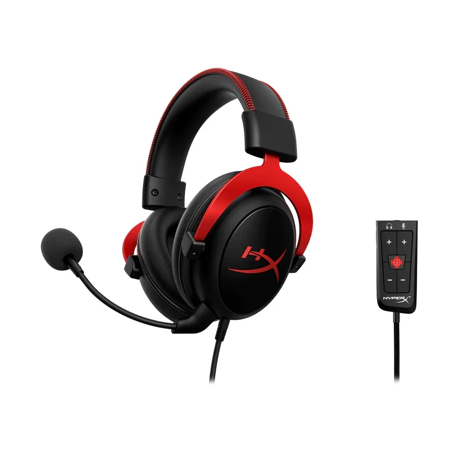 

HyperX Cloud II Wired BLK/RED Video Game Headset USB Headset Noise Reduction Microphone