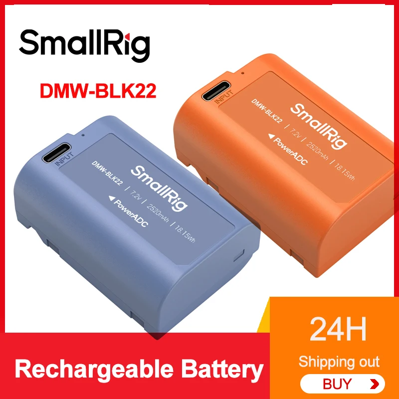 Smallrig DMW-BLK22 USB-C بطارية كاميرا قابلة للشحن لباناسونيك 7.2 فولت 2520 مللي أمبير 18.15Wh قوة البنك ل LUMIX GH7 GH6 GH5 II S9