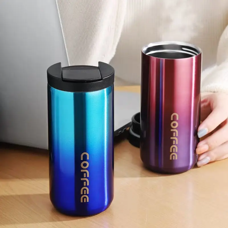 Foreign Trade Cross-border Simple Coffee Cup Stainless Steel Vacuum Insulation Cup Car Portable Drinking Cup Sports Cup Tazos