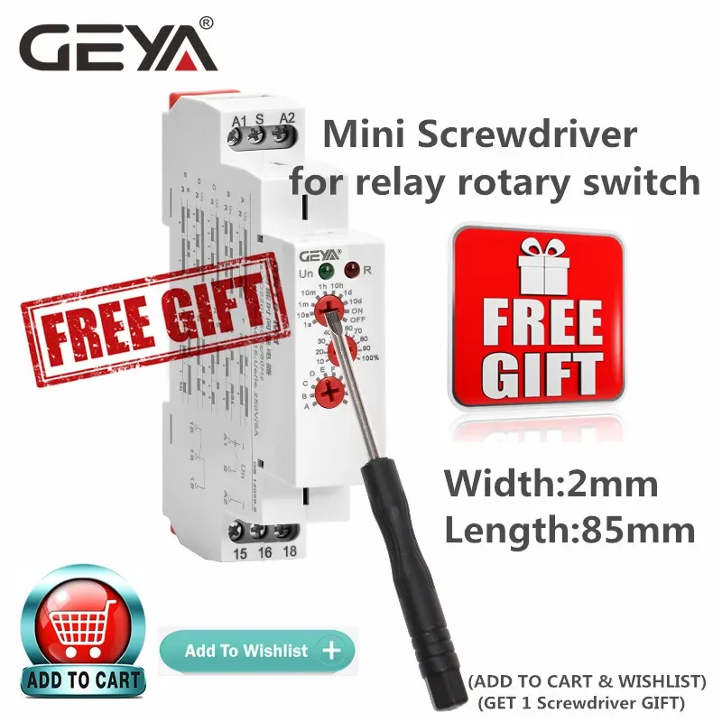 GRT8-S Asymmetric Cycle Timer Relay SPDT 220V 16A AC/DC12V-240V Electronic Repeat Relay GEYA