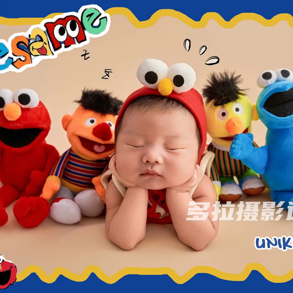 ❤️Newborn Photography Clothing Hat+Jumpsuit+Socks+Doll *4 Studio Baby Photo Props Accessories Clothes Outfits Fotografia