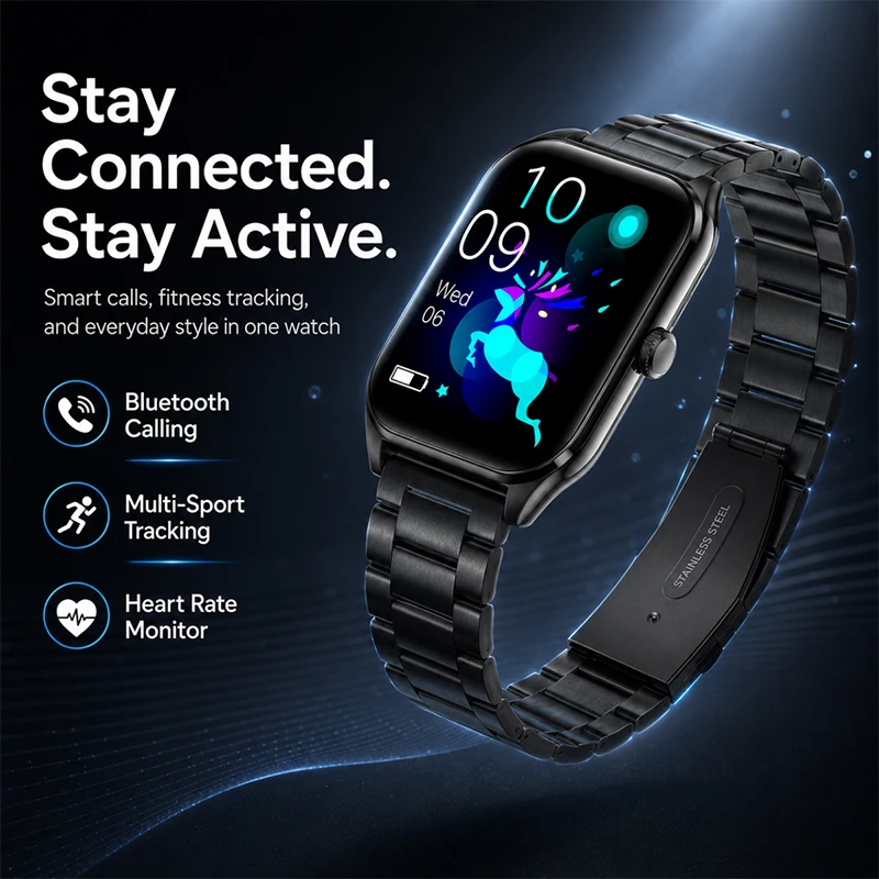 

2026 New 1.95" AMOLED Screen Sports Smart Watch with Heart Rate Health Monitoring Bluetooth Call IP67 Waterproof Smartwatches