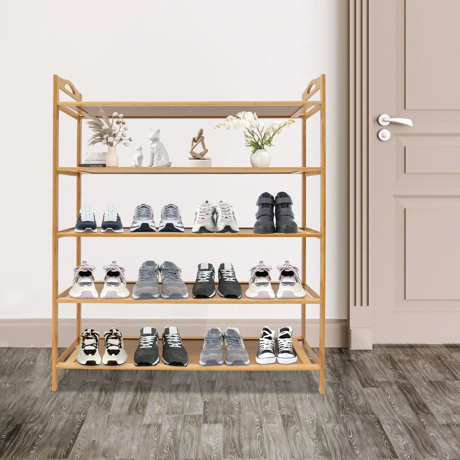 

5 Tiers Free Standing Shoe Storage Rack For Foyer, Entryway, Bedroom, Balcony to Storing Shoes