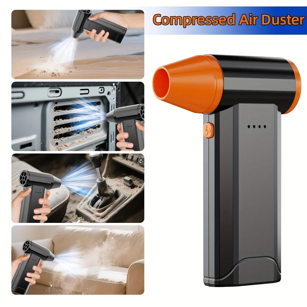 

950000RPM Turbo Jet Fan Powerful Air Blower 8000mAh 200g Thrust 52m/s Wind Brushless Duster, vacuum leaf Removal Dryer for car