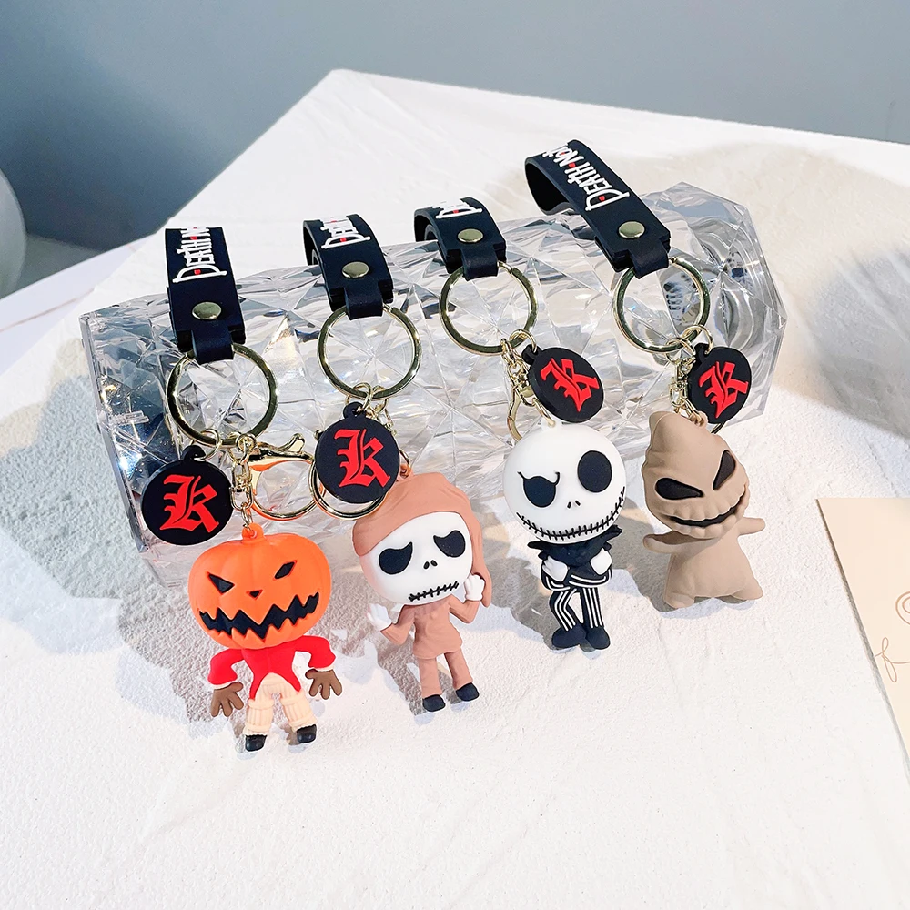 Classic Cartoon Figure Jack Skellington Keychain Disney The Nightmare Before Christmas Doll Keyrings Backpack Accessories