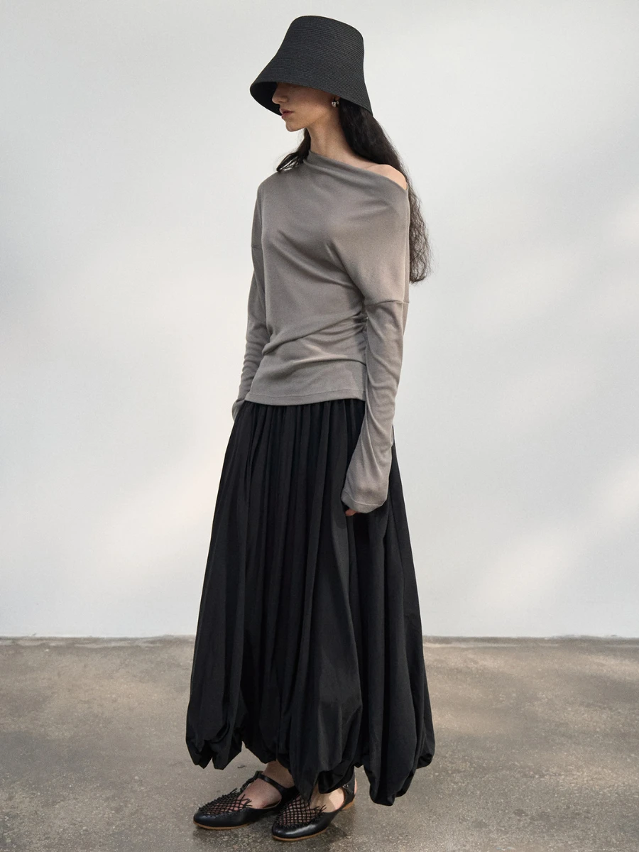 

High Waist Cotton Bloomer Skirt Women's Elastic Waist Midi Skirt Slimming Long Skirt Spring 2025 New Sle