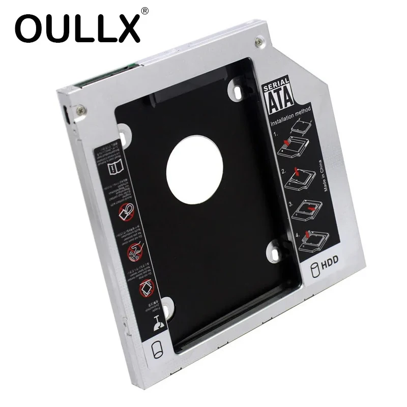 OULLX Optical Bay HDD Caddy 12.7mm 9.5mm 9mm SATA 3.0 2.5'' HD Hard Disk Drive Enclosure SSD Case Box For Laptop CD-ROM DVD-ROM