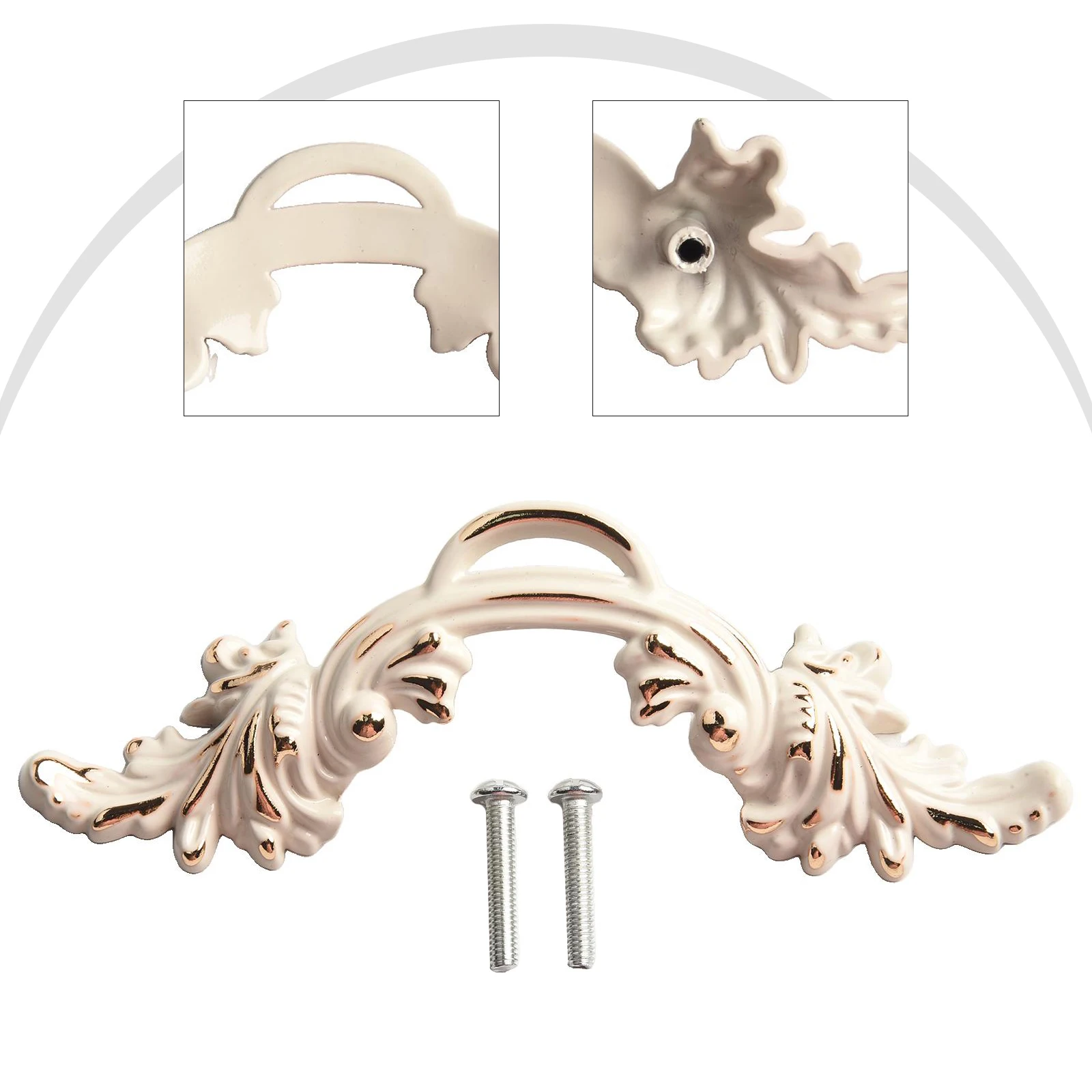 มือจับประตู มือจับเฟอร์นิเจอร์โบราณ ของตกแต่งบ้าน การเพิ่มประสิทธิภาพเฟอร์นิเจอร์ ทําความสะอาดง่าย กระบวนการชุบด้วยไฟฟ้า รวมถึงสกรู