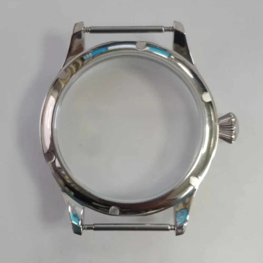 44mm Watch Case with Mineral Crystal Sapphire Crystal Watch Accessories for ETA 6497 6498 ST3600/ST3620 Movement Replace Parts