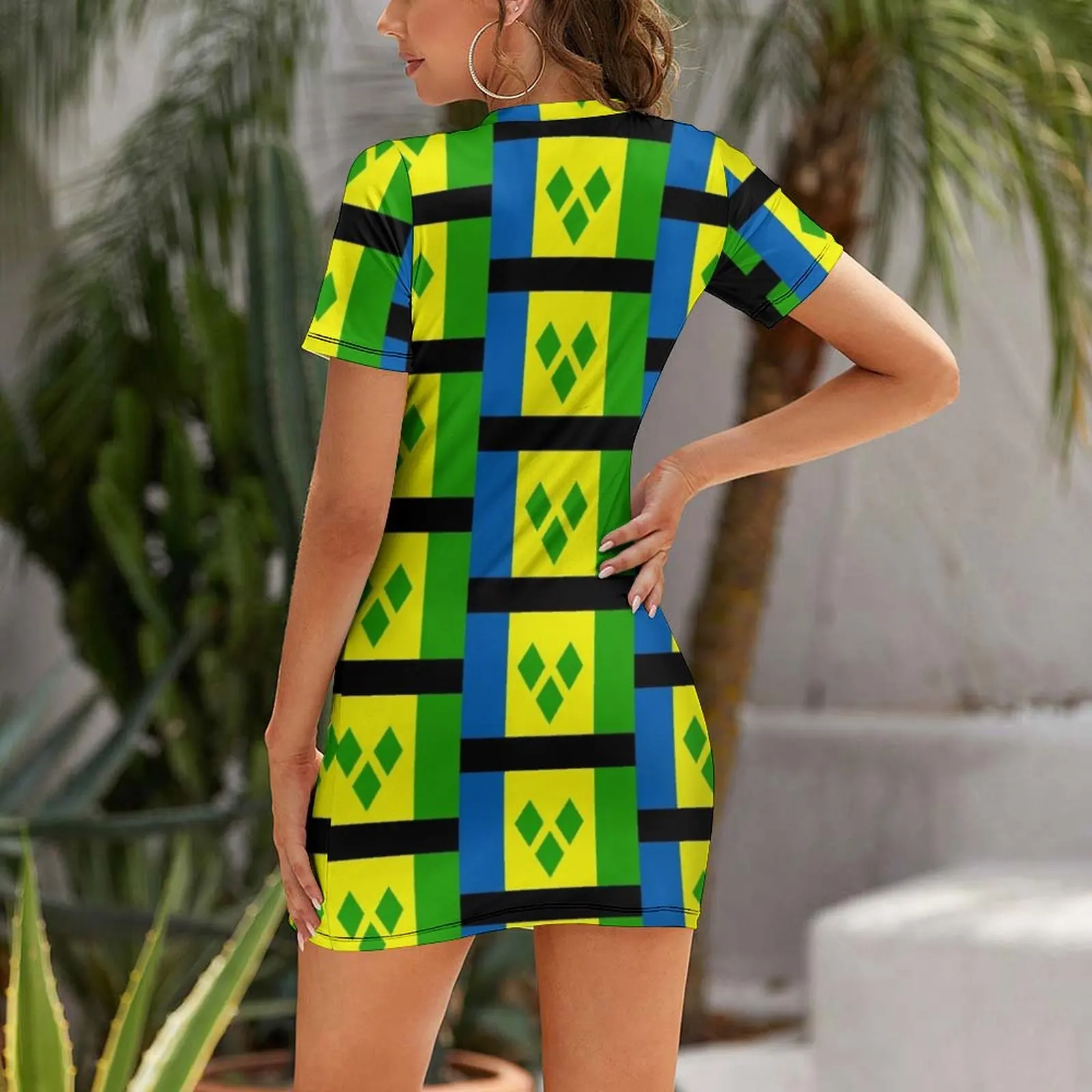 Saint Vincent and The Grenadines Short Sleeved Dress dress Cocktail of dresses Dress