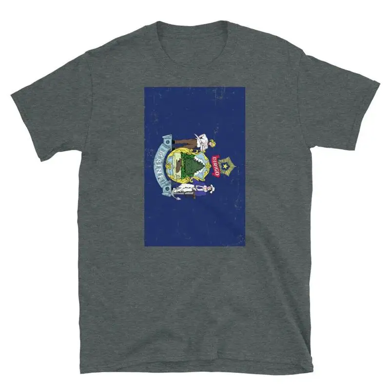 Maine State Flag United States of America Short Sleeve Unisex T Shirt