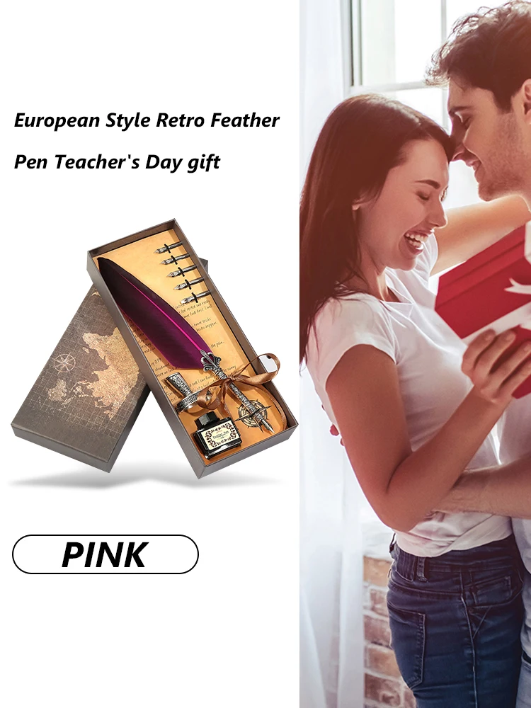 الرجعية الخط ريشة تراجع القلم الكتابة الحبر مجموعة القرطاسية الريشة قلم حبر عيد ميلاد المعلم هدية أدوات الكتابة #2