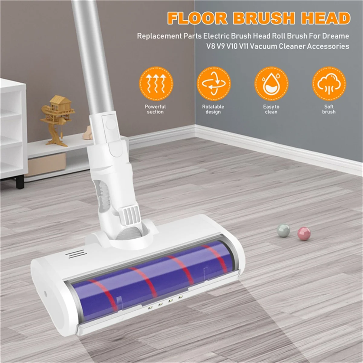 Tête de brosse de sol électrique pour Dreame, pièces d'aspirateur, tapis, V8, V9B, V9P, V11, G9, K10, G10, s