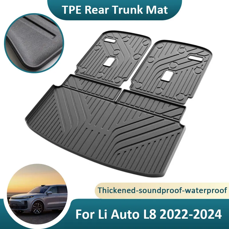 

TPE Rear Trunk Mat For Li Auto Lixiang L8 2022 2023 2024 Storage Floor Pad Waterproof Anti-scratch Easy Clean Car Accessories