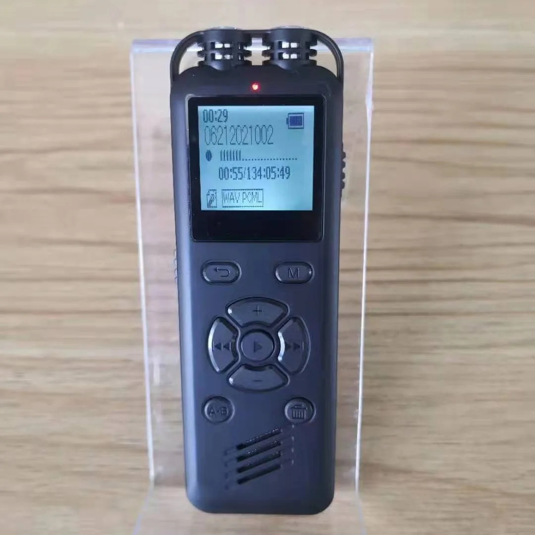 Perekam Suara Profesional Suara Diaktifkan 7 Tingkat Peredam Kebisingan Perekaman Pemutar Mp3 Hifi Perlindungan Kata Sandi 1536Kbps