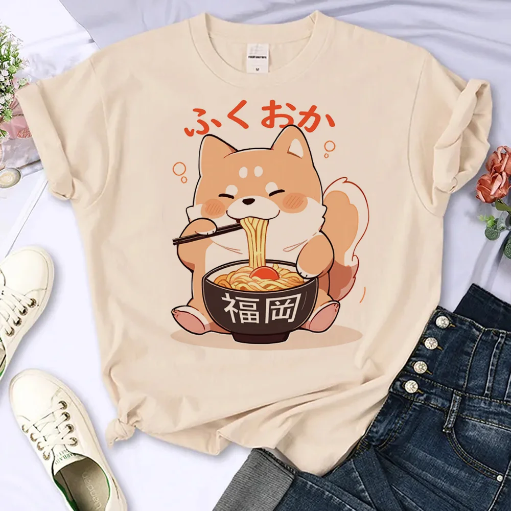 Shiba Inu top women anime tshirt female designer clothing