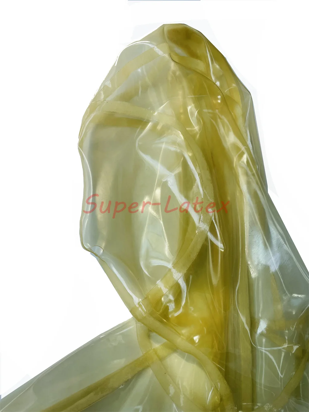 Transparent Latex Sleeping Bag Bodybag Back Zipper Crotch Zip Sleepsack 0.4mm