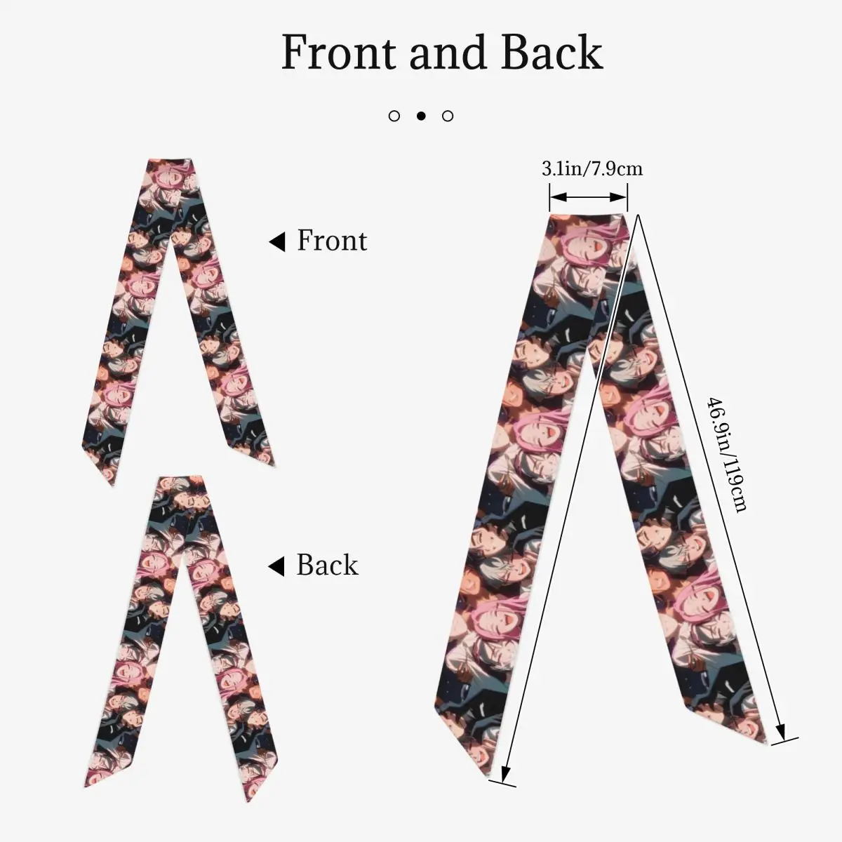 Alien Stage Anime (1) Women Long Narrow Scarf Soft Skinny Scarf Multi-use Neck Head Wrap for Office Daily Party