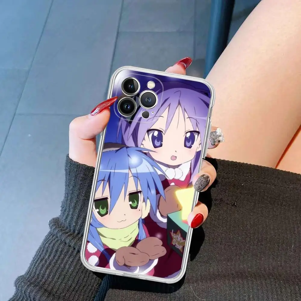 Anime girl Lucky Star Phone Case Silicone Soft for iphone 15 14 13 12 11 Pro Mini XS MAX 8 7 6 Plus X XS XR Cover