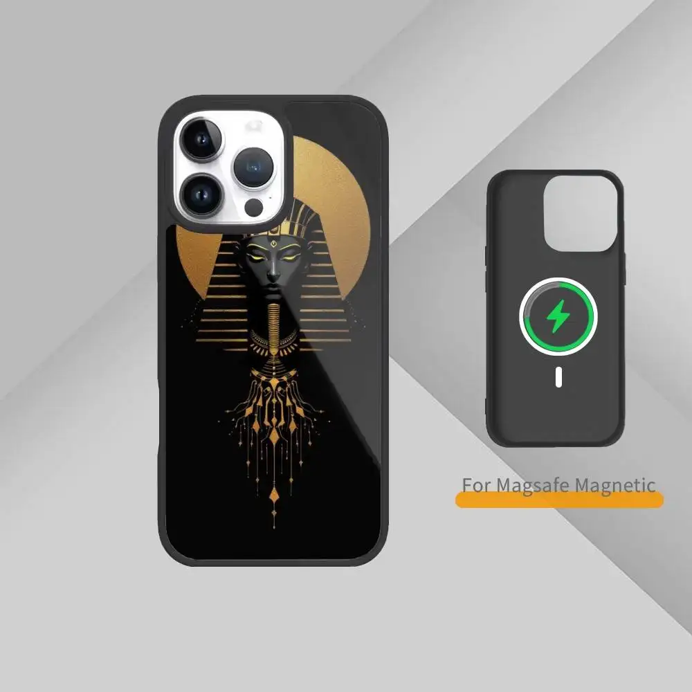 Egypt Pharaoh mural Phone Case For iPhone17,16,15,14,13,12,11 Plus,Pro Max Magnetic Magsafe Wireless Charging #2
