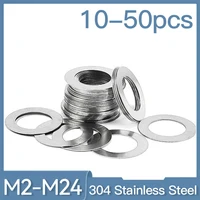 10-50 Uds M3 M4 M5 M6 -M40 DIN988 304 ajuste de acero inoxidable junta de cuña de precisión ultrafina arandela de oblea plana ultrafina
