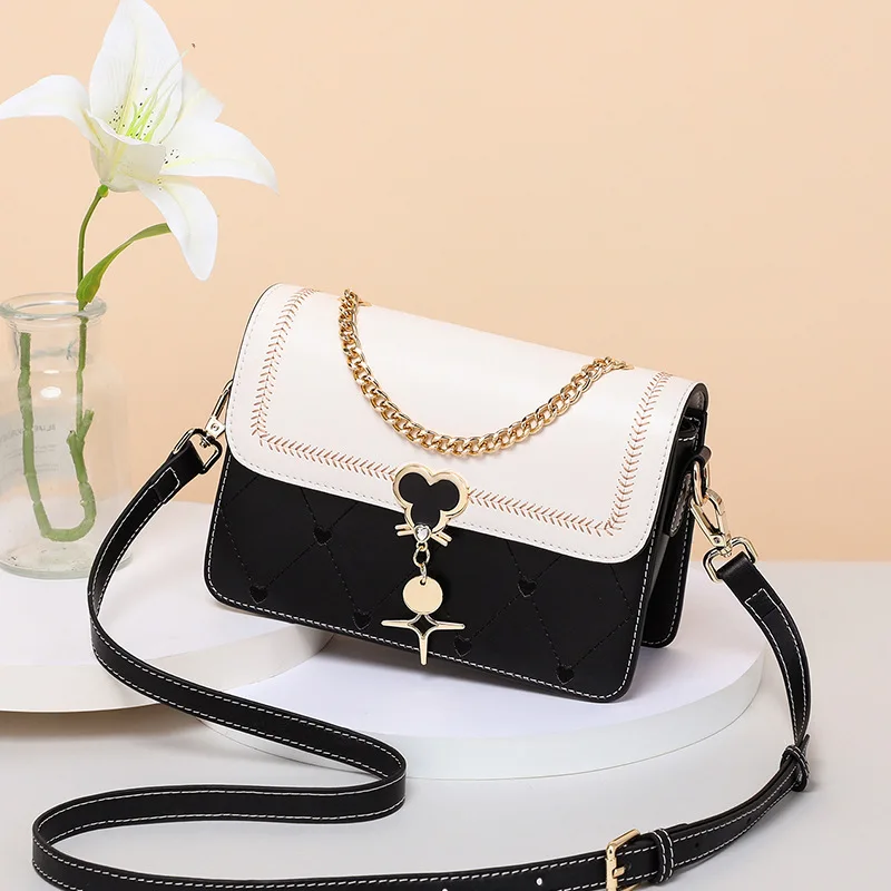 Women's bag New crossbody bag chain small square bag single shoulder cowhide birthday gift all-matching senior feeling bags