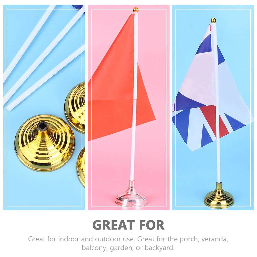 

20Pcs Flagpole Base Desktop Mini Flag Holder Plastic Table Runner Stand for Office Meeting Decorative Display Use